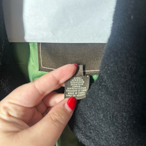 Coach Black Mohair Wool Blend Winter Coat With Belt Size Small Staple Chic - Picture 8 of 9